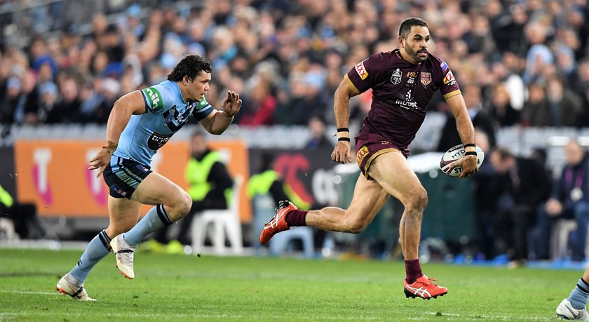 Greg Inglis in action for Queensland in 2018.