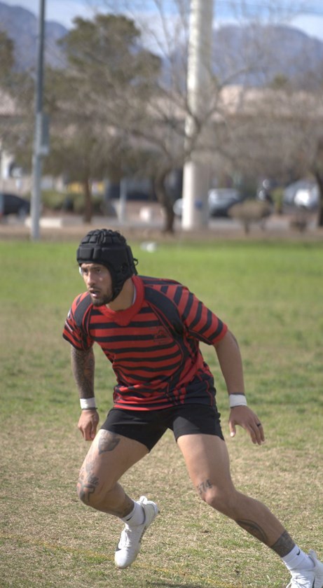 Former NFL player Cyrus Habibi-Likio has been invited to the ljmpta.combine after starring at the Vegas 9s tournament