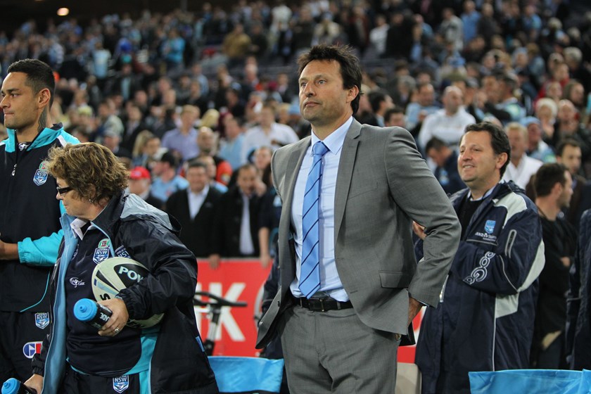 Laurie Daley in charge of NSW as coach for the first time in the opening game of the 2013 series.