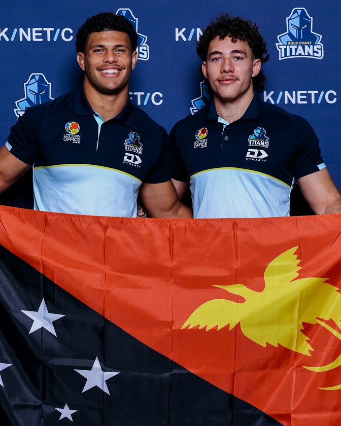 Titans rookies Cooper Bai and Sam Stephenson show their passion for PNG.